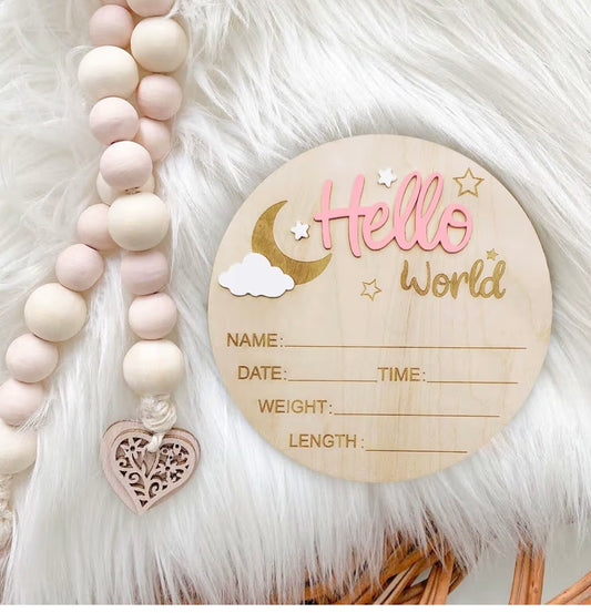 Letrero Hello WORLD ROSA