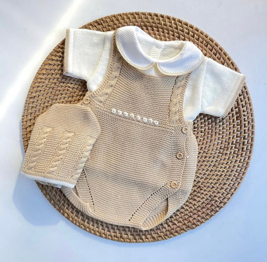 Set CAMEL,SHORT KNITTED ROMPER SET