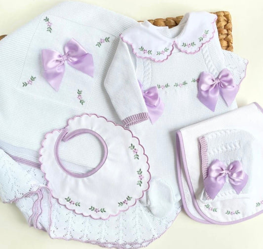 PACK COMPLETO FLORES LILA Y BLANCO