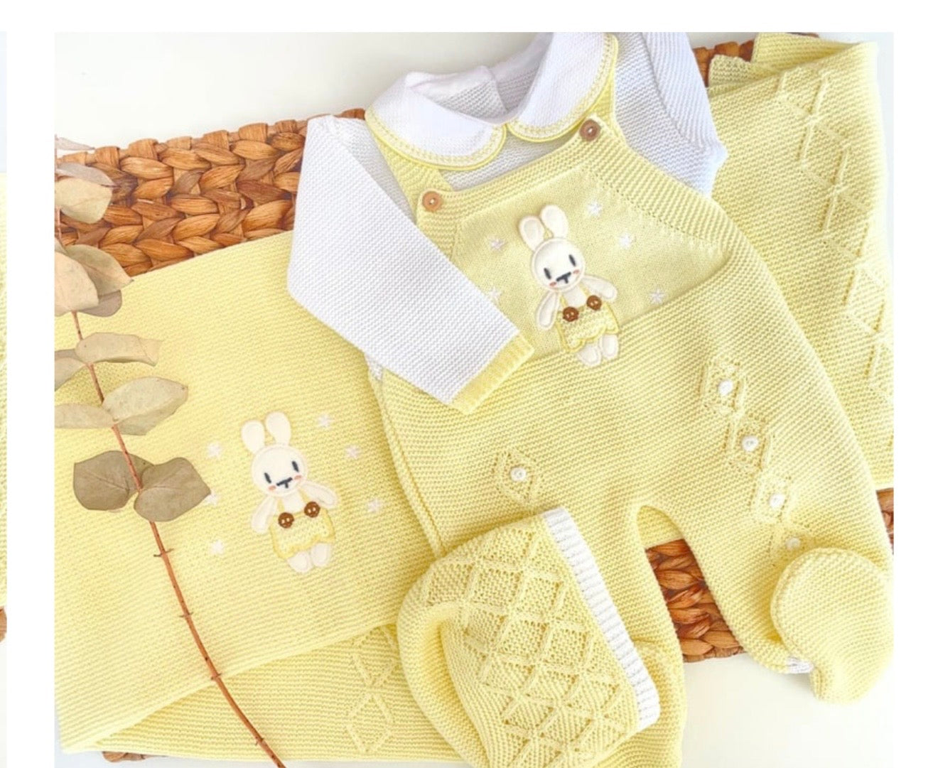 Set conejitos amarillo-blanco